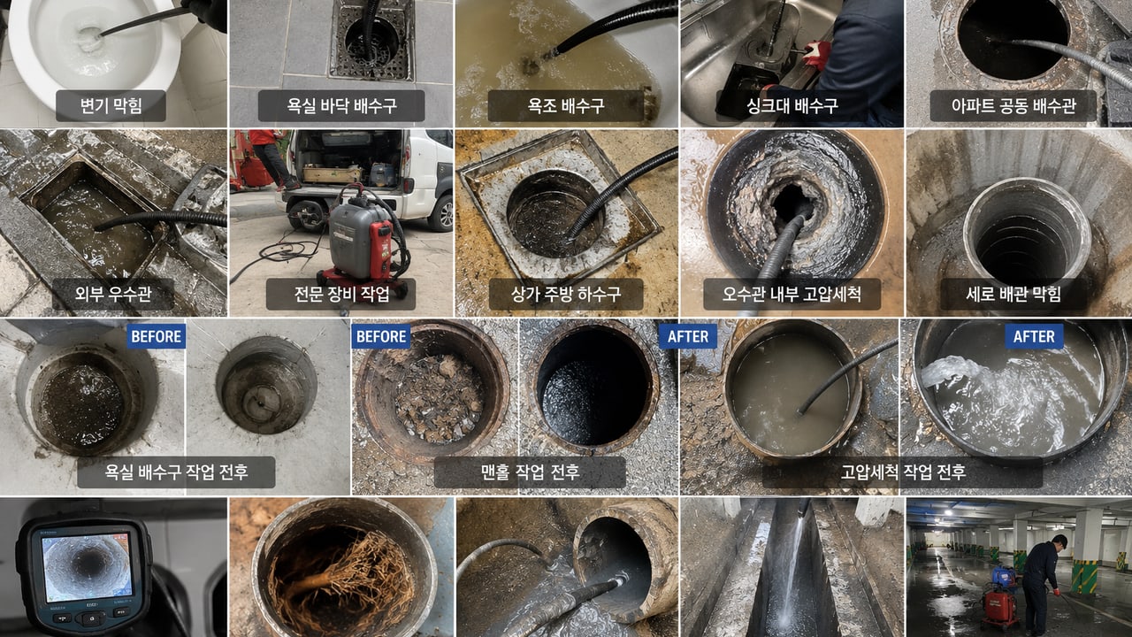 김포 하수구청소 세부 확인 사진
